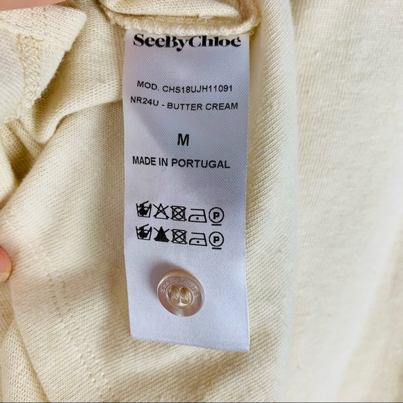 See By Chloe Eyelet Bib Neck Cotton Top Buttercream white - Picture 11 of 14